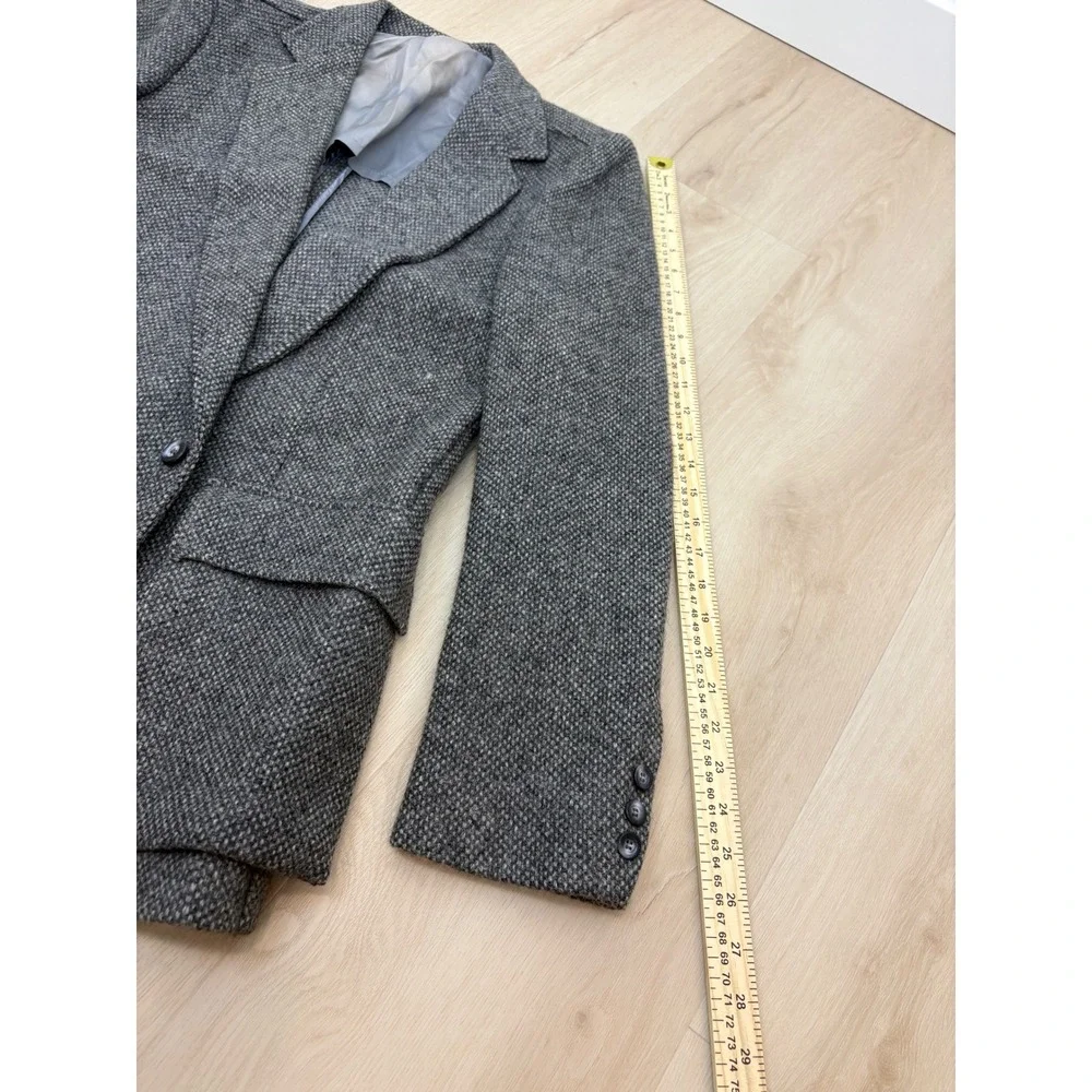 Ron Chereskin Sport Coat Men Medium Grey Tweed Wool Single Button Blazer Vintage